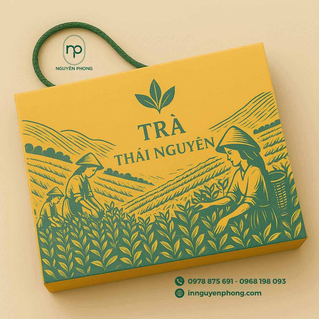 Mẫu logo chè in trên túi giấy